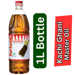 Fortune Kachi Ghani Master Mustard Oil 1 Litre – Pure & Natural Cold-Pressed Mustard Cooking Oil
