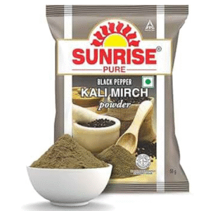 Sunrise Black Pepper Powder (Kali Mirch) – 50g Pouch | Pure & Aromatic Spice for Cooking, Seasoning & Wellness