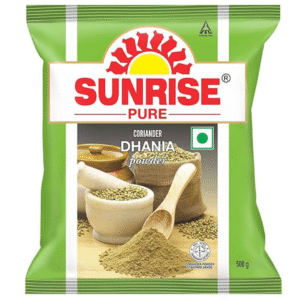 Sunrise Dhania Powder – 50g Pouch | Pure & Aromatic Coriander Spice for Authentic Indian Cooking