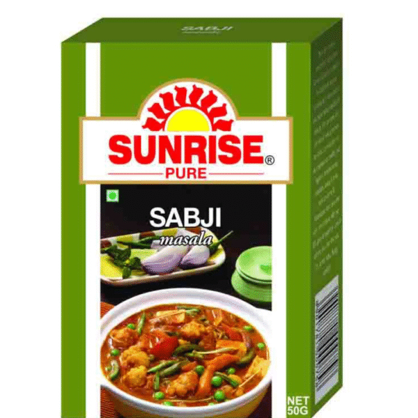 Sunrise Pure Sabji Masala – 50g Box | Perfect Blend for Flavorful Vegetable Dishes
