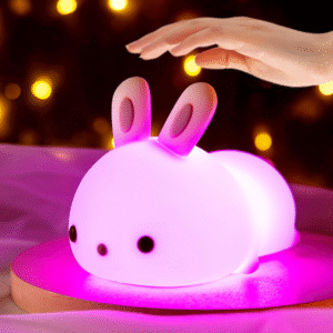 Rabbit Silicone Night Lamp – Soft, Rechargeable & Touch-Control LED Light for Kids & Bedroom