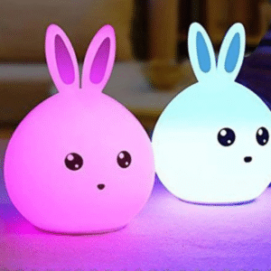Cute Rabbit Silicone Lamp – USB Rechargeable, Tap Control & Color-Changing LED Night Light