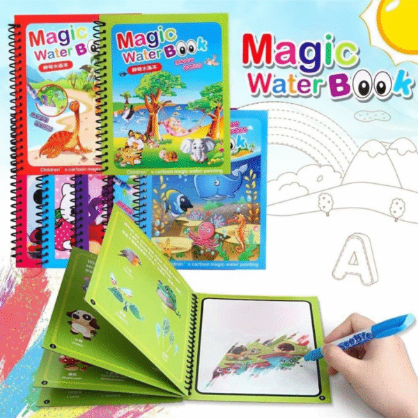 Magic Water Book for Kids – Reusable Coloring Fun with Water Pen